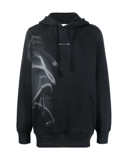 1017 ALYX 9SM Blue Logo-Print Wave Hoodie for men