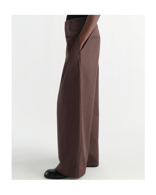 Lemaire Brown Wide Leg Chino Trousers