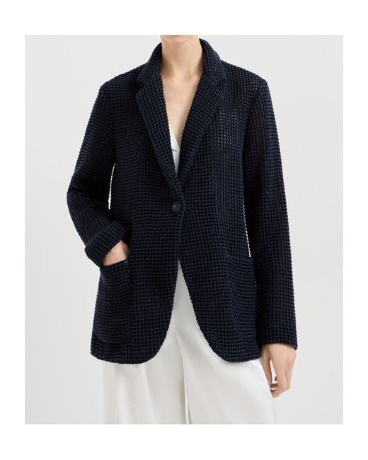 Brunello Cucinelli Blue Long-Sleeves Blazer