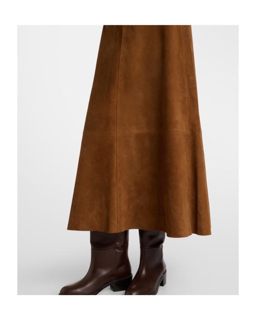 Citizens of Humanity Brown Cassia Suede Midi Skirt