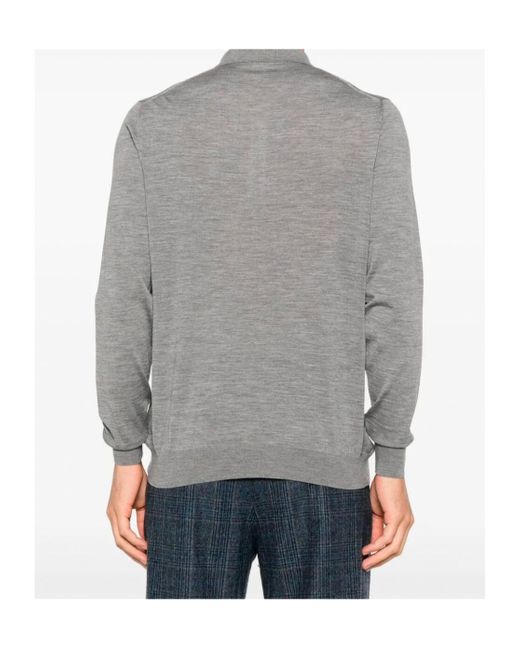 Kiton Gray Mélange-Effect Polo Shirt for men