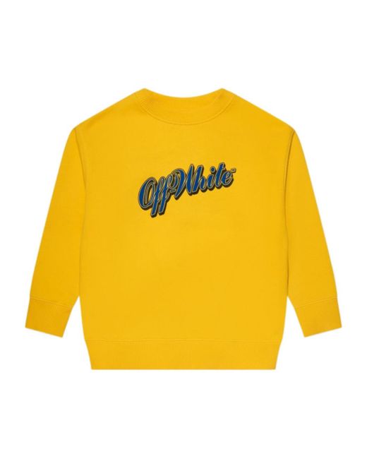 Off-White c/o Virgil Abloh Yellow Baseball Logo Cotton Sweatshirt