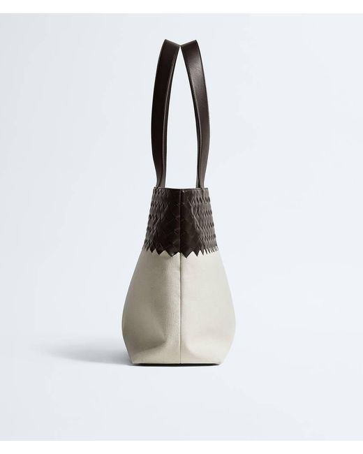 Bottega Veneta White Small Intrecciato Zipped Tote for men