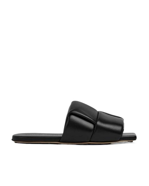 Bottega Veneta Black Padded Slip-On Sandals