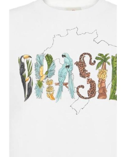 Farm Rio White Brasil Printed T-Shirt