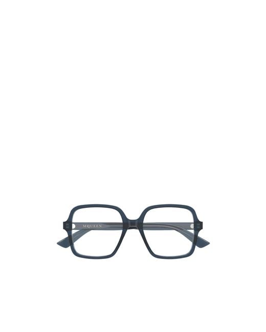 McQueen White Eyewear Oversized Square Frame Glasses