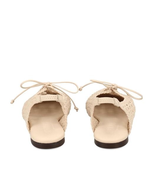 Hereu Natural Sardana Woven Slingback Flat Shoes