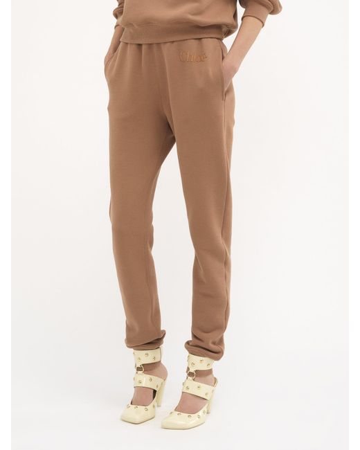 Chloé Brown Elastic Waist Sweatpants