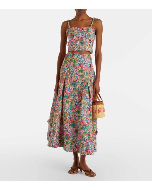 Farm Rio Multicolor Peasant Floral Butterflies Top