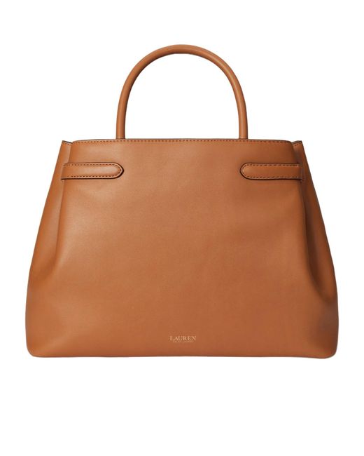 Ralph Lauren Brown Toggle-Fastening Leather Shoulder Bag