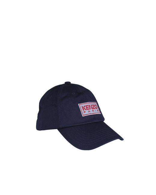 KENZO Blue Logo Patch Baseball Cap for men