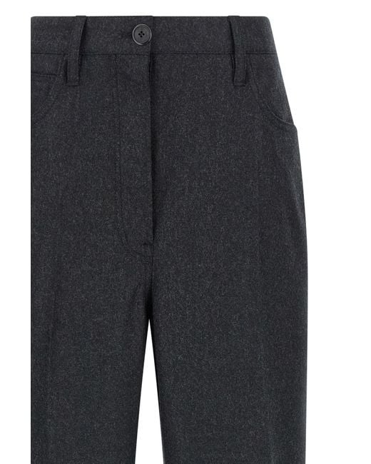 Prada Blue Logo Detailed Pleated Trousers