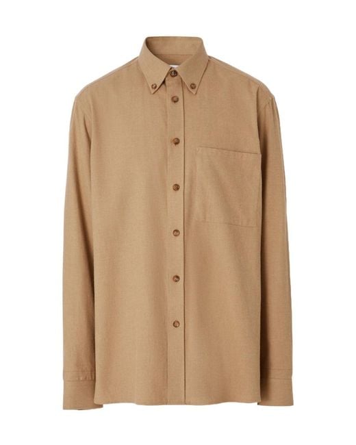 Burberry Natural Patch Pocket Long-Sleeved Shirt for men