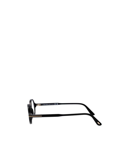 Tom Ford White Eyewear Round Frame Glasses for men