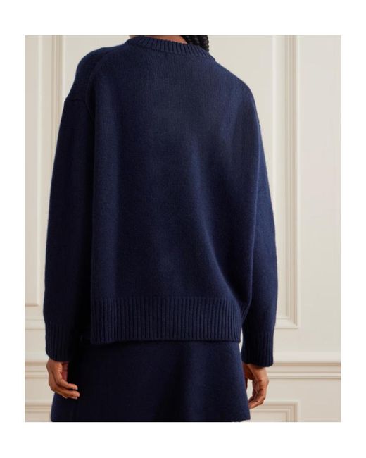 Lisa Yang Blue Long-Sleeved Crew Neck Sweater