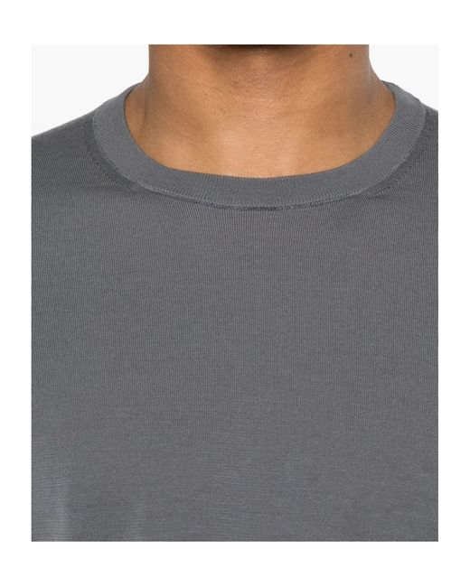 Drumohr Gray Cotton T-Shirt for men
