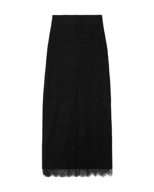 arch4 Blue Penelopy Lace-Trimmed Midi Skirt