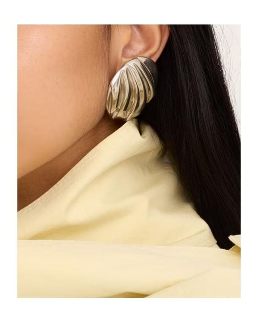 Chloé White Chloé Pleats Clip-On Earrings