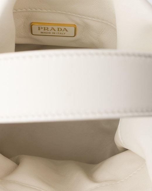Prada White Petit Sac Noir Nappa Leather Mini-Bucket Bag