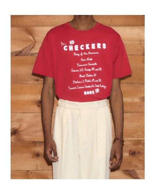 Bode Red Feed Tee for men