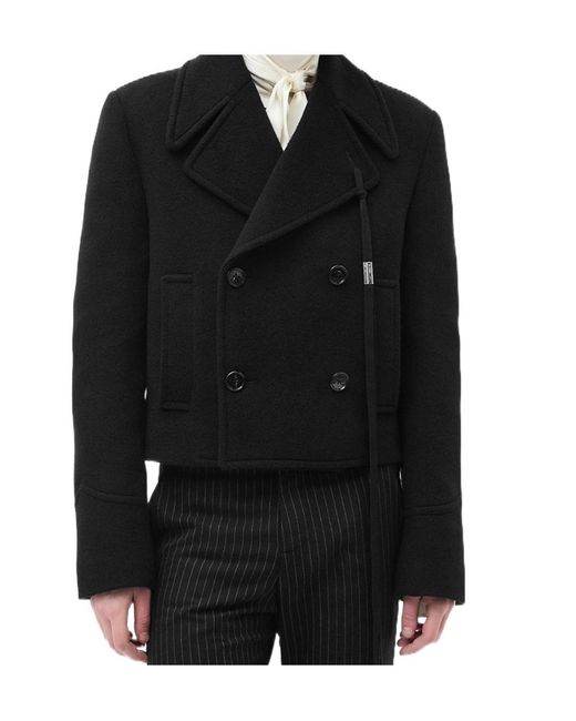 Ann Demeulemeester Black Dalmar Double-Breasted Jacket for men