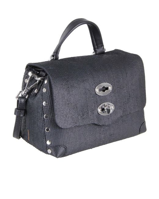 Zanellato Black Baby Postina Twist Lock Shoulder Bag