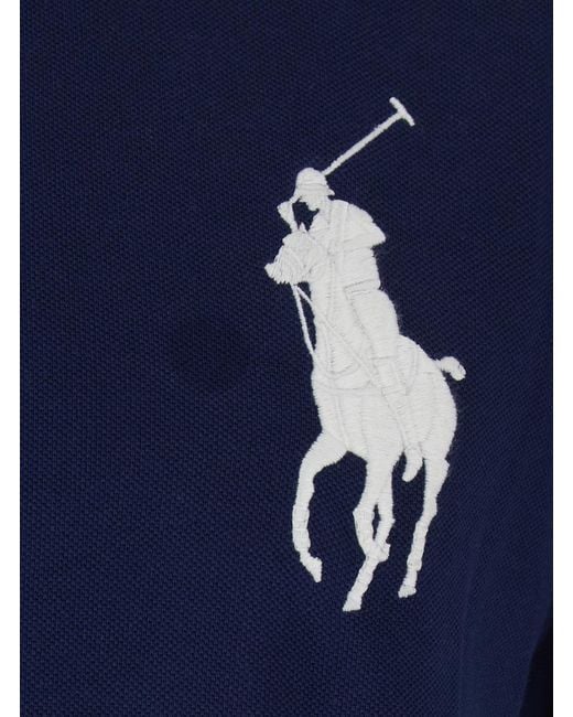 Polo Ralph Lauren Blue Custom Fit Logo Polo Shirt for men