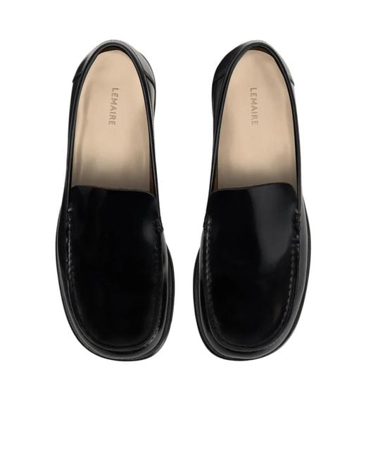 Lemaire Black Square-Toe Loafers for men