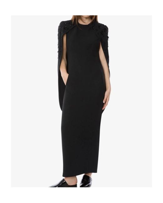 Alberta Ferretti Bead Embellished Open-Back Maxi Dress in Black | Lyst