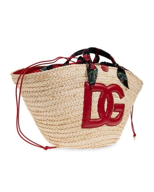 Dolce & Gabbana Pink Logo Patch Shopping Bag
