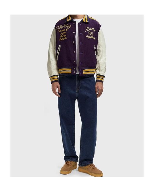 Needles Blue Buttoned Embroidery Jacket for men