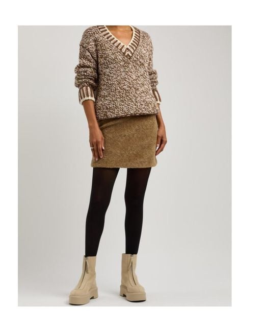 Moncler Natural Ribbed Wool-Blend Jumper