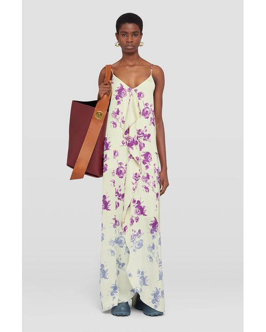 Jil Sander White Printed Dress