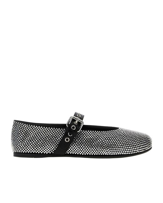 Miu Miu Black Embellished Ballerinas