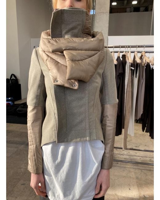 Rick Owens Multicolor Paneled Large Silhouette Collar Jacket