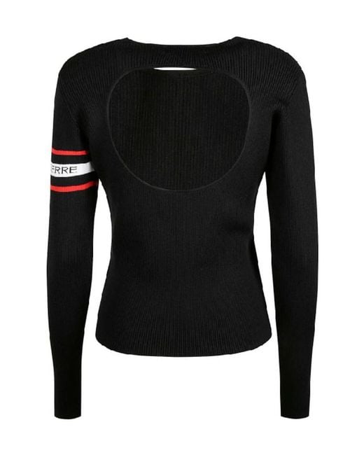 MARINE SERRE Black Round Neck Sweater