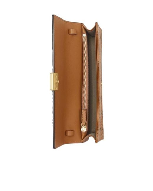 MCM Brown Monogram Printed Foldover Top Crossbody Bag