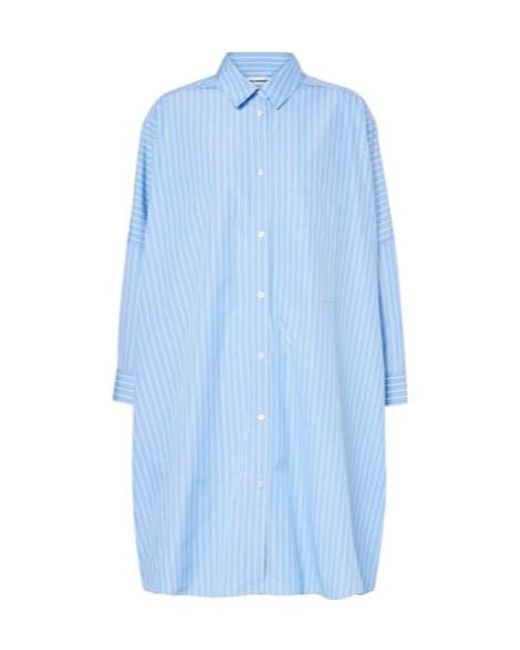Jil Sander Blue Striped Cotton Poplin Shirt