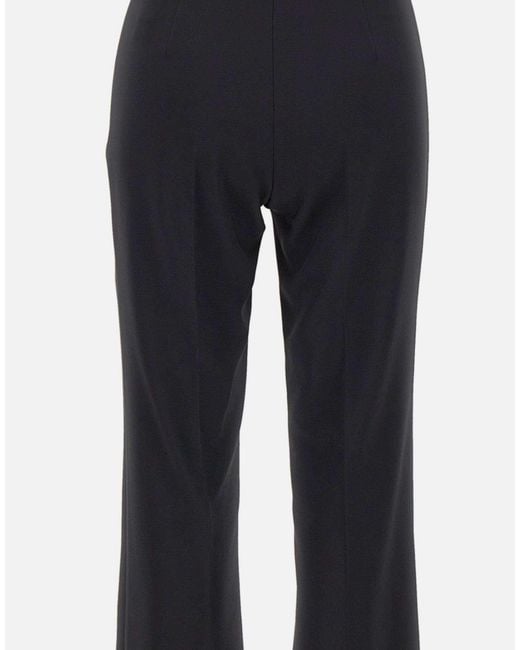Elisabetta Franchi Black High-Waist Wide-Leg Pants
