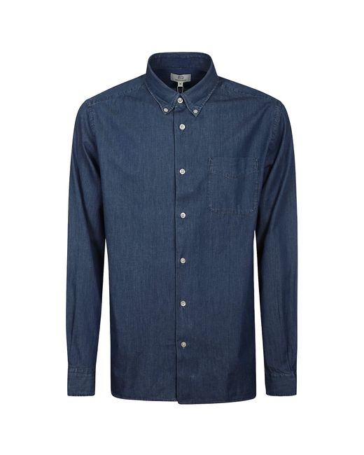 Woolrich Blue Classic Long-Sleeved Shirt for men