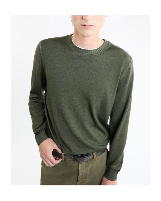 Fay Green Logo-Embroidered Crewneck Jumper for men