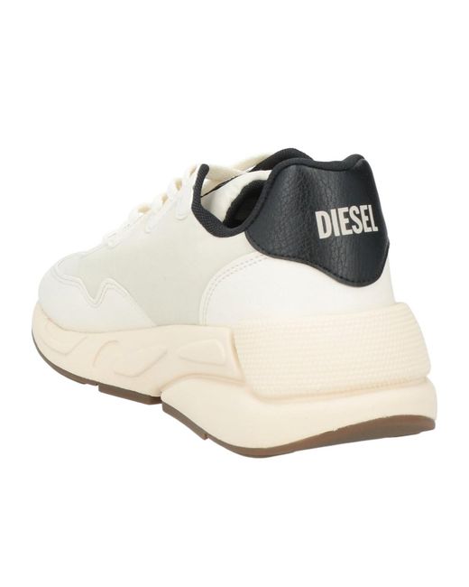 DIESEL White Simple Low-Top Sneakers