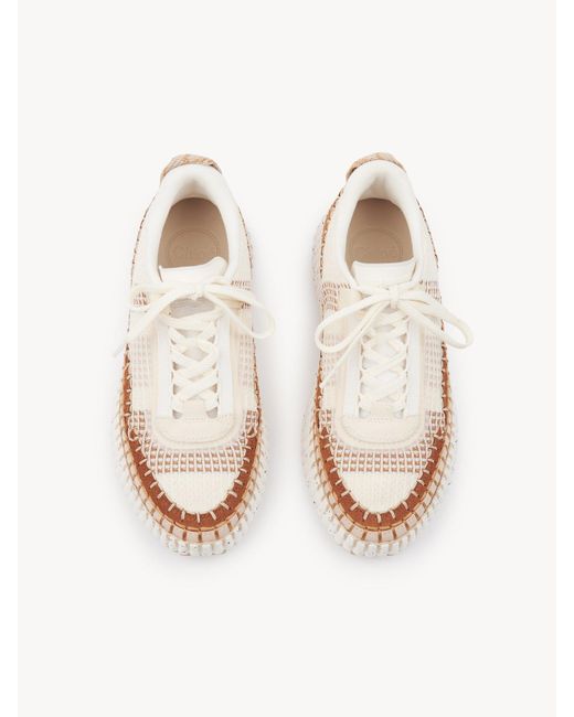 Chloé Natural Chloé Lower-Impact Mesh Nama Sneakers