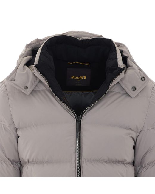 Moorer Gray Long-Sleeved Padded Jacket for men
