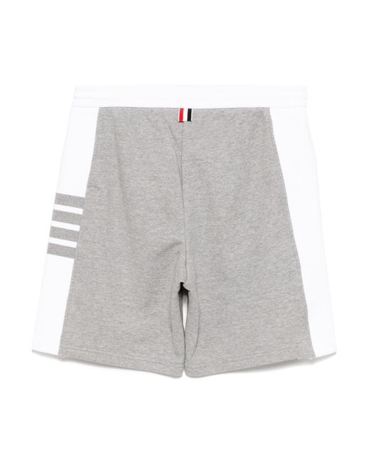 Thom Browne Gray Mid-Rise Drawstring Track Shorts for men