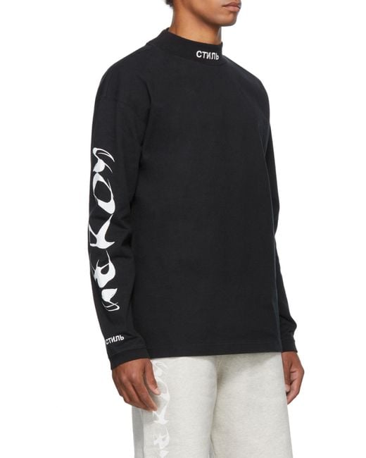 Heron Preston Black Long-Sleeved Sweater for men