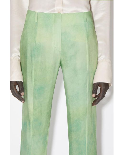 Acne Green Marbel Print Flared Pants