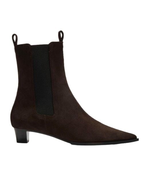 Aeyde Black Suede Ankle Boots