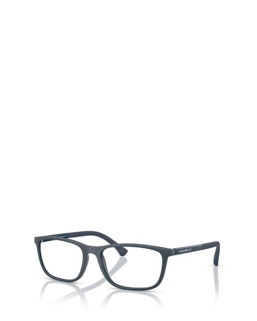 Emporio Armani White Rectangular Frame Glasses for men