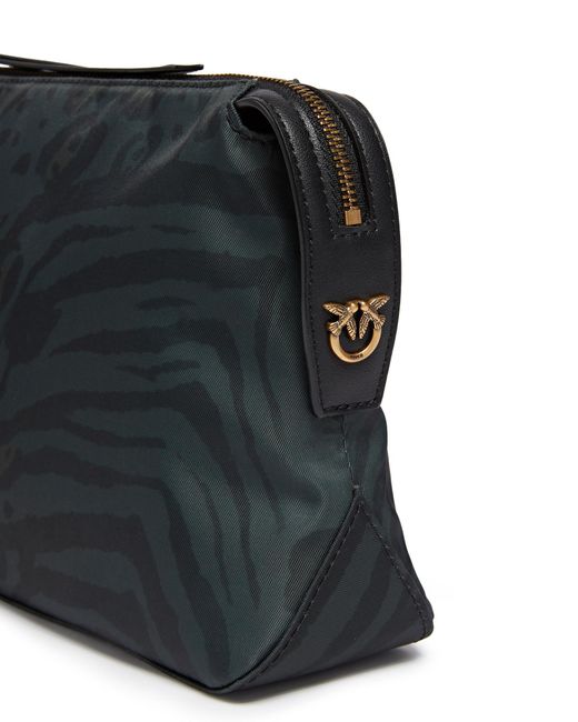 Pinko Black Printed Zipped Clutch Bag